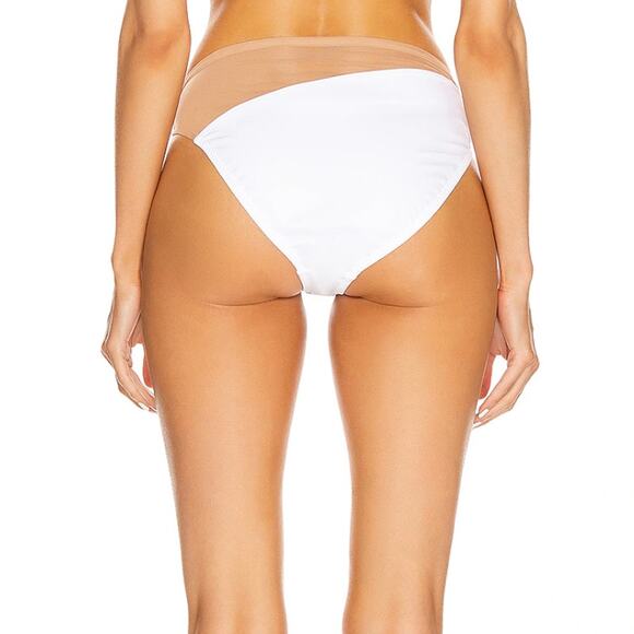 Norma Kamali | NWT Snake Mesh Bottom Swimsuit in White & Nude Mesh XS - Picture 2 of 12